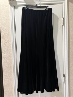 Double D Ranch Black Velvet Flared Maxi Skirt